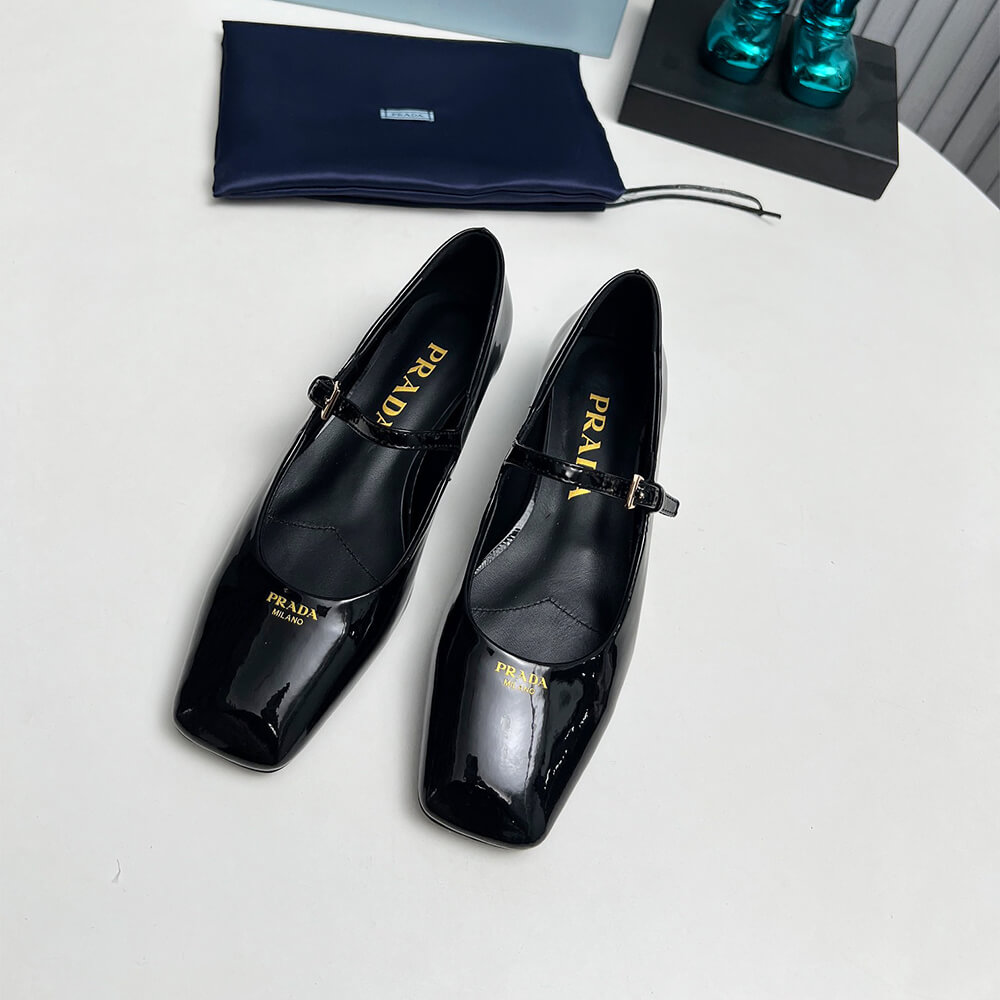 Pra*a Patent Leather Mary Jane Ballerinas