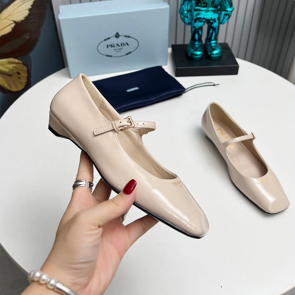 Pra*a Patent Leather Mary Jane Ballerinas