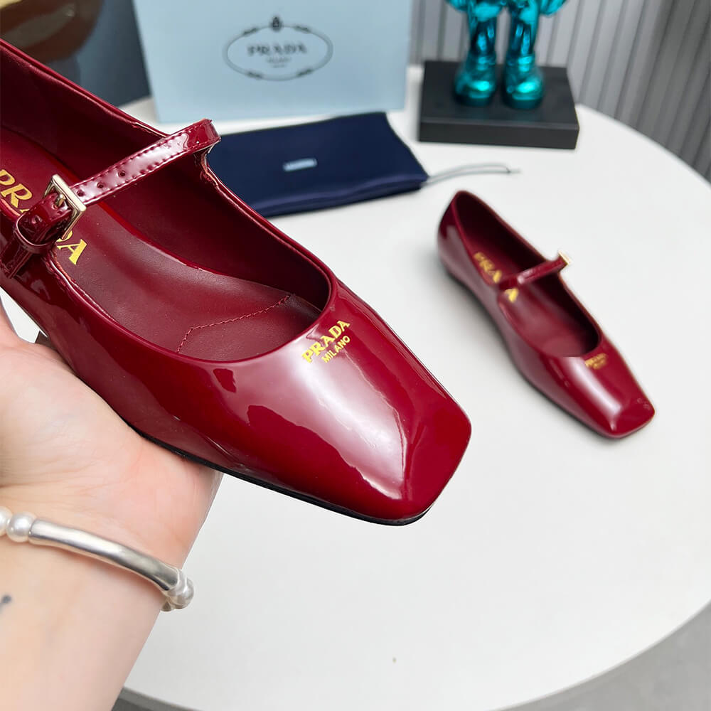 Pra*a Patent Leather Mary Jane Ballerinas