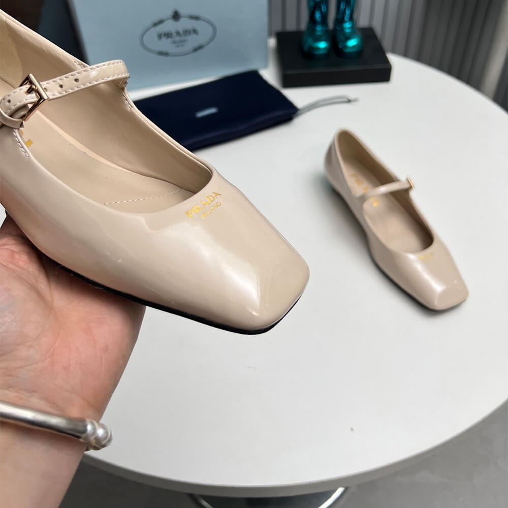 Pra*a Patent Leather Mary Jane Ballerinas