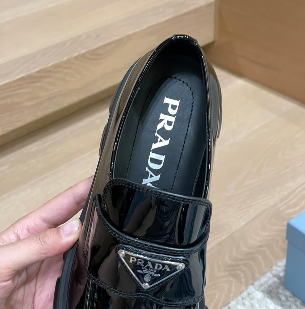 Pra*a Monolith patent leather loafers