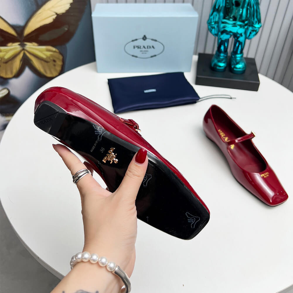 Pra*a Patent Leather Mary Jane Ballerinas