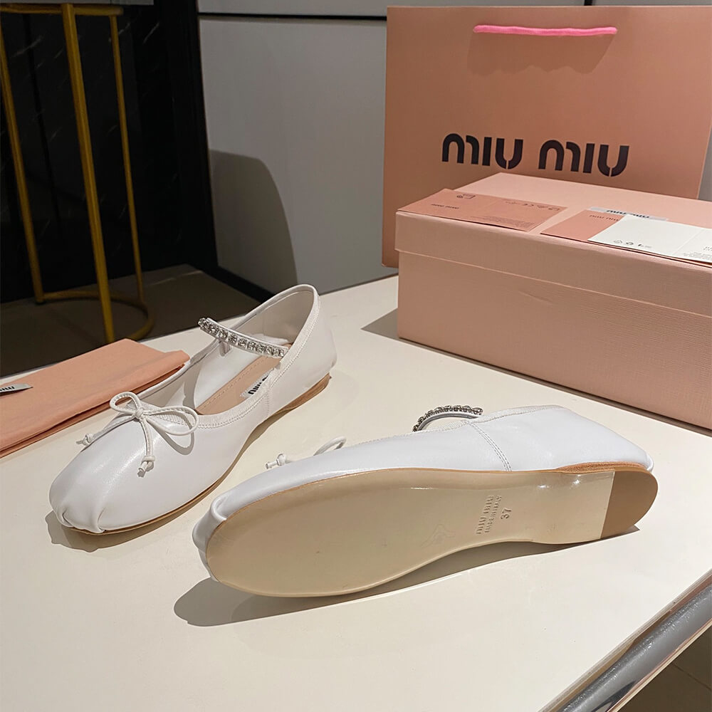 M1um1u Leather ballerinas