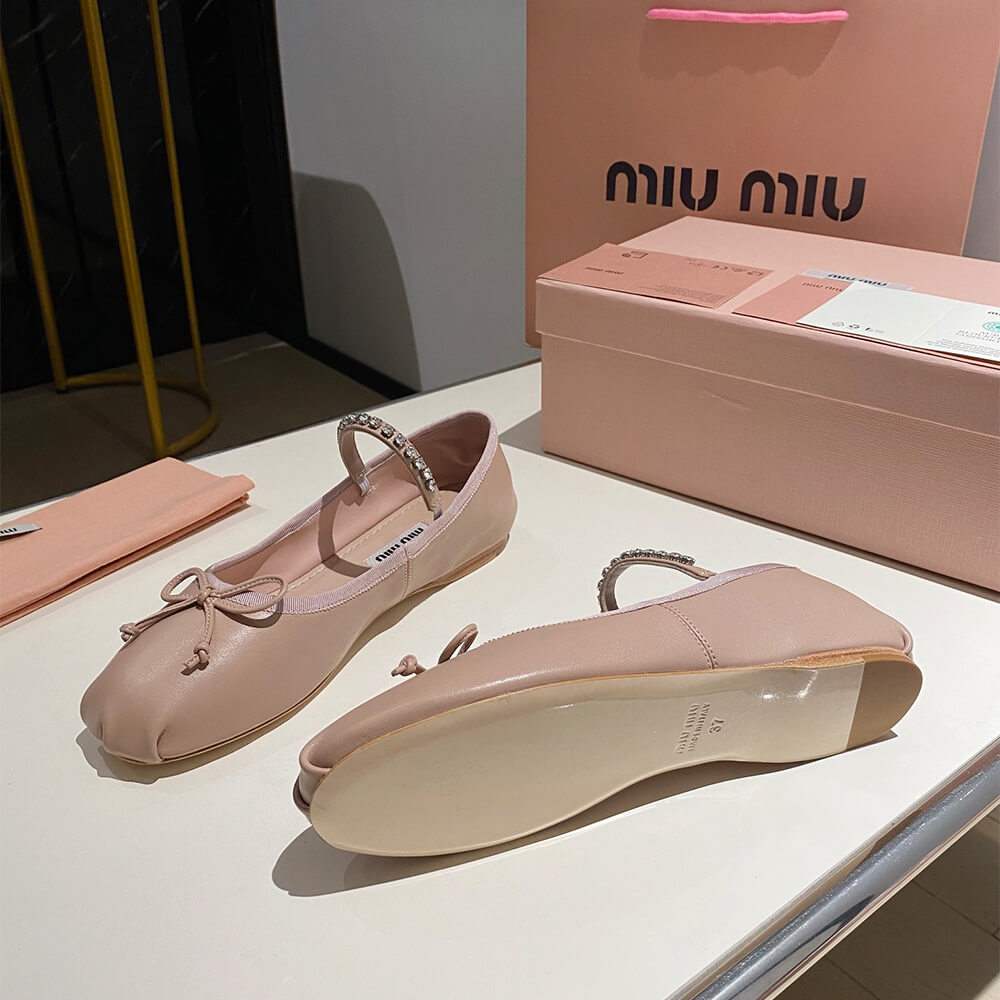M1um1u Leather ballerinas