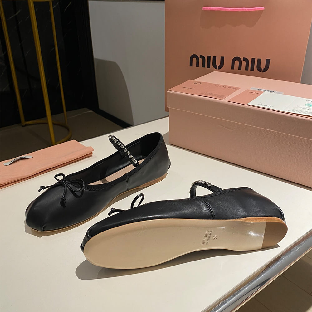 M1um1u Leather ballerinas
