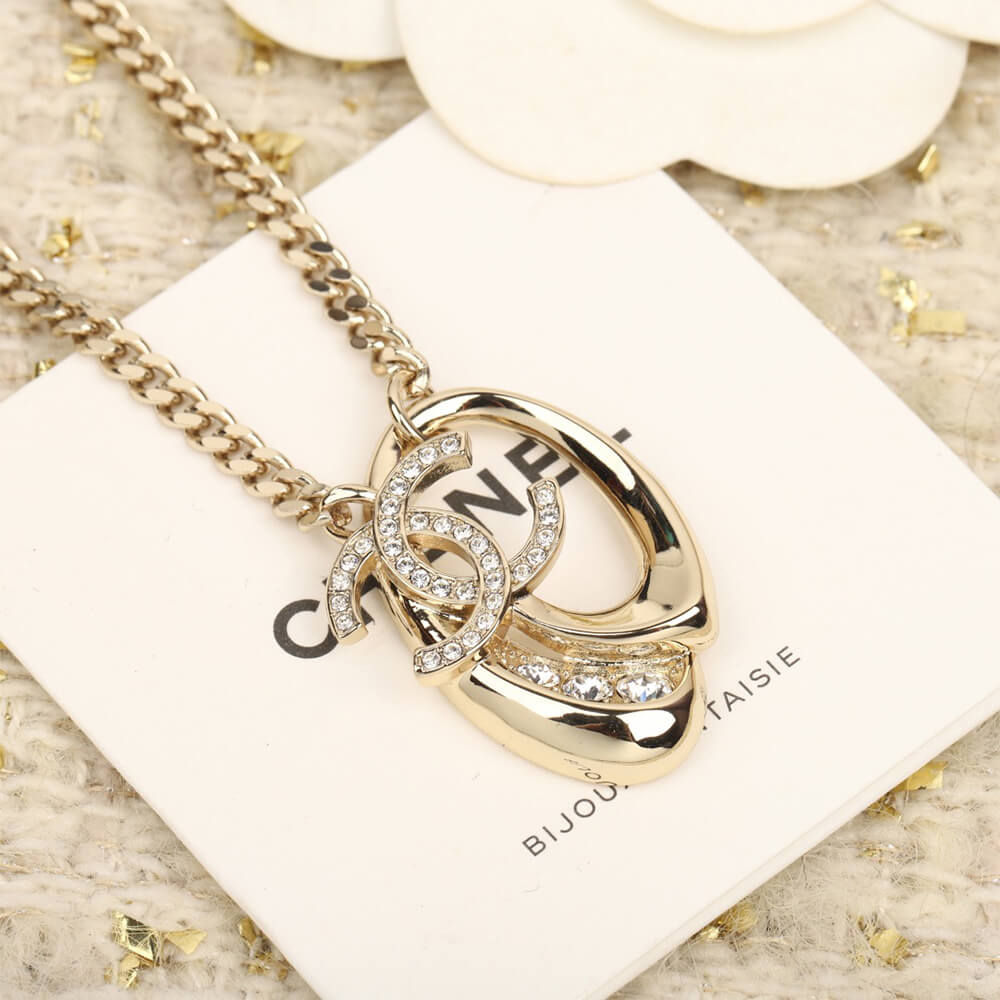 Ch**el Double CC LOGO NECKLACE