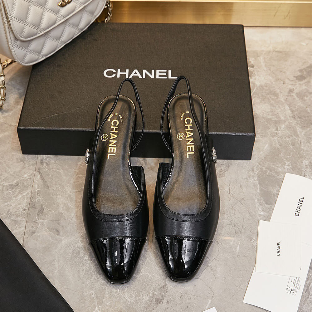 Ch**el D1am0nd Buckle Slingbacks