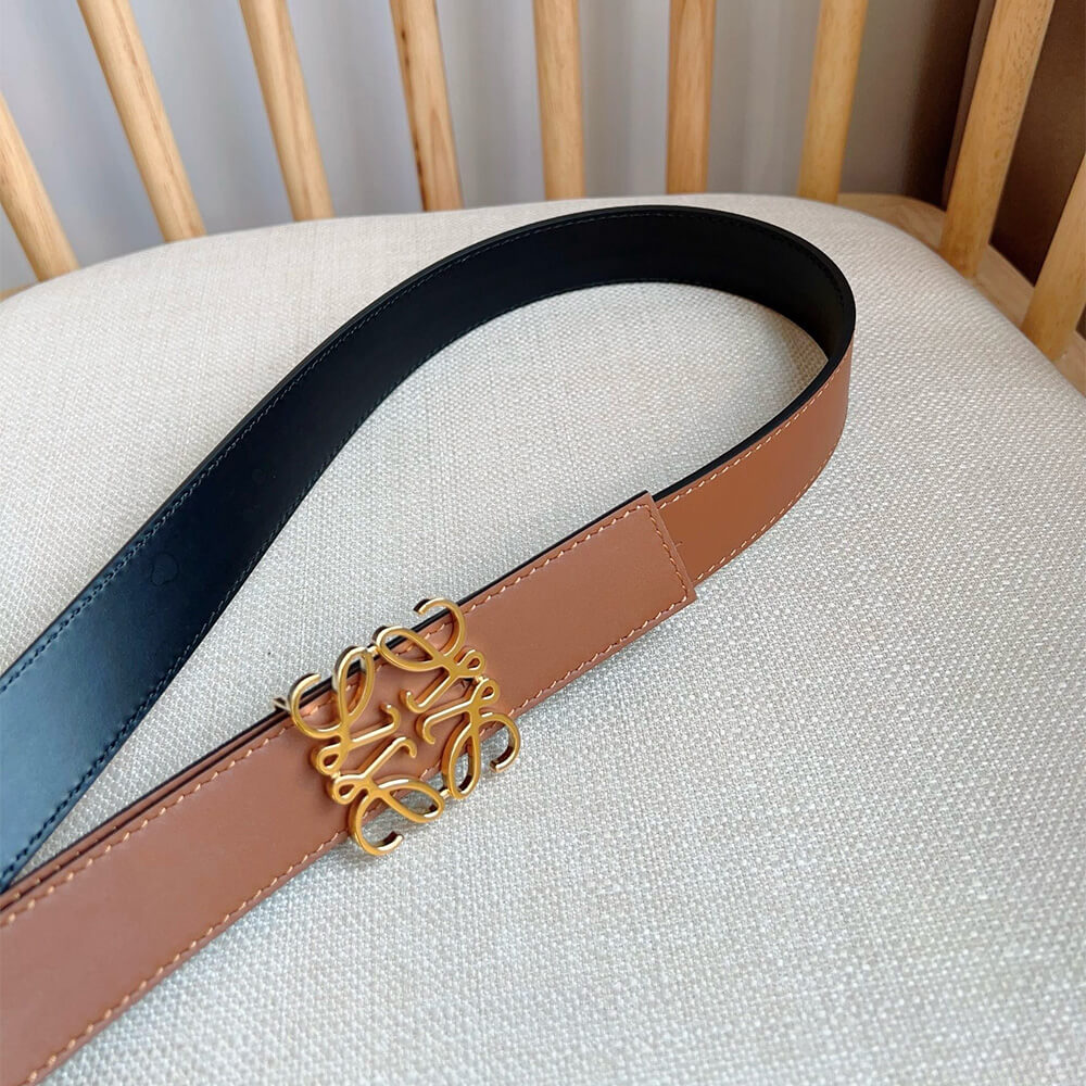 L0ew* Reversible Anagram belt in smooth calfskin 28mm