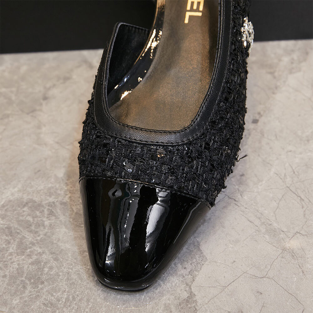 Ch**el D1am0nd Buckle Slingbacks