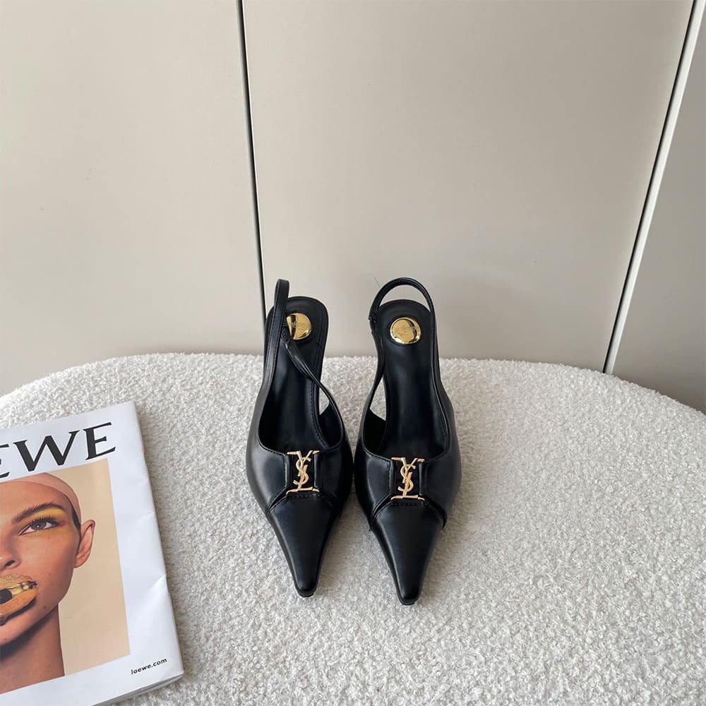 Y51 Babylone Breteuil Slingback Pumps in Smooth Leather