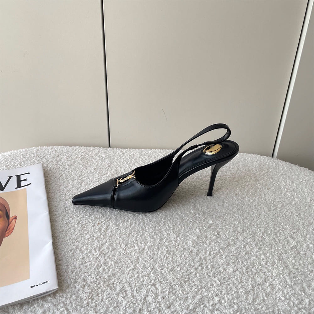Y51 Babylone Breteuil Slingback Pumps in Smooth Leather