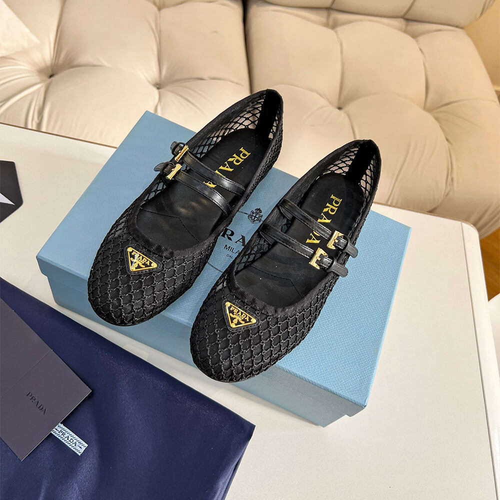 Pra*a Mesh fabric ballerinas