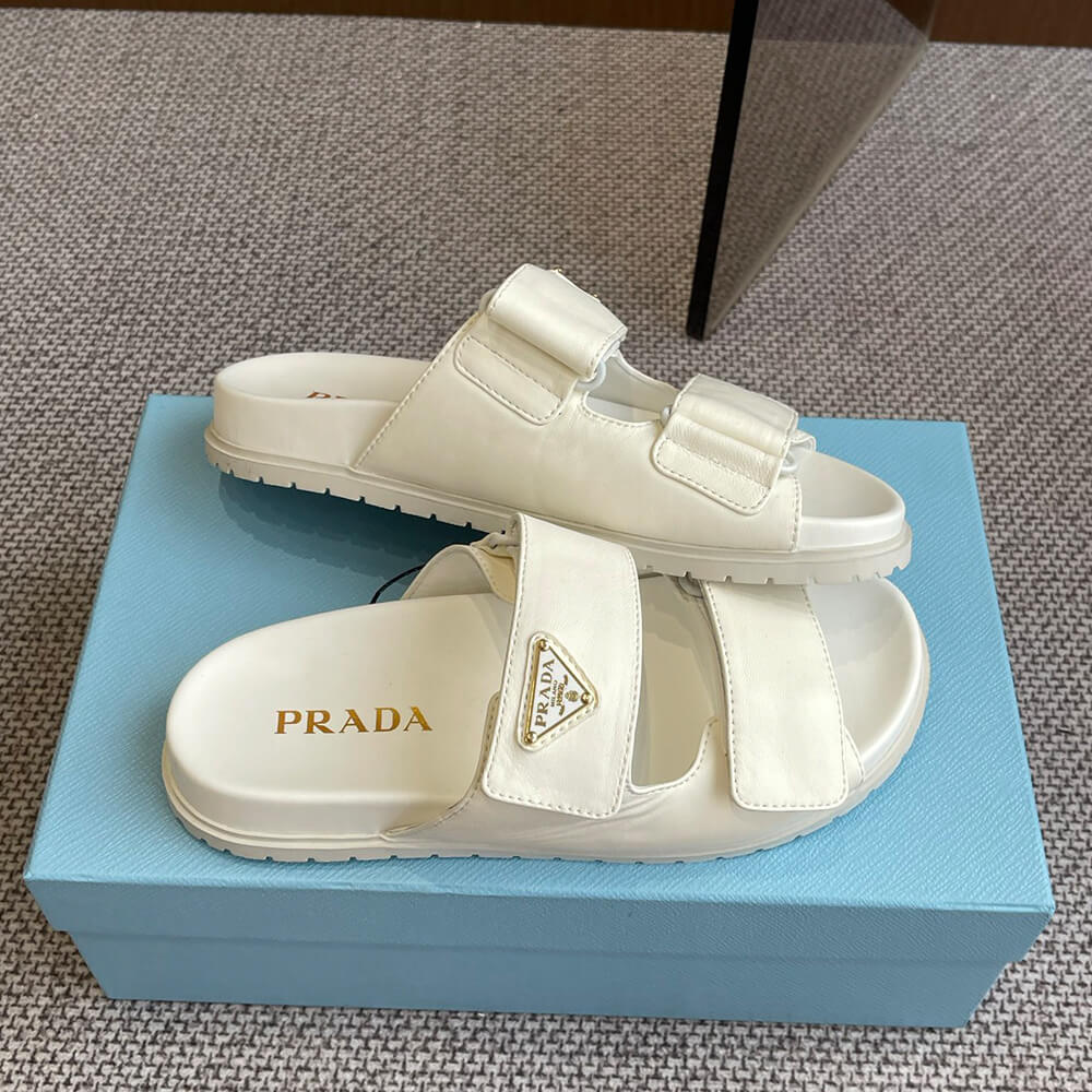 Pra*a Nappa leather slides