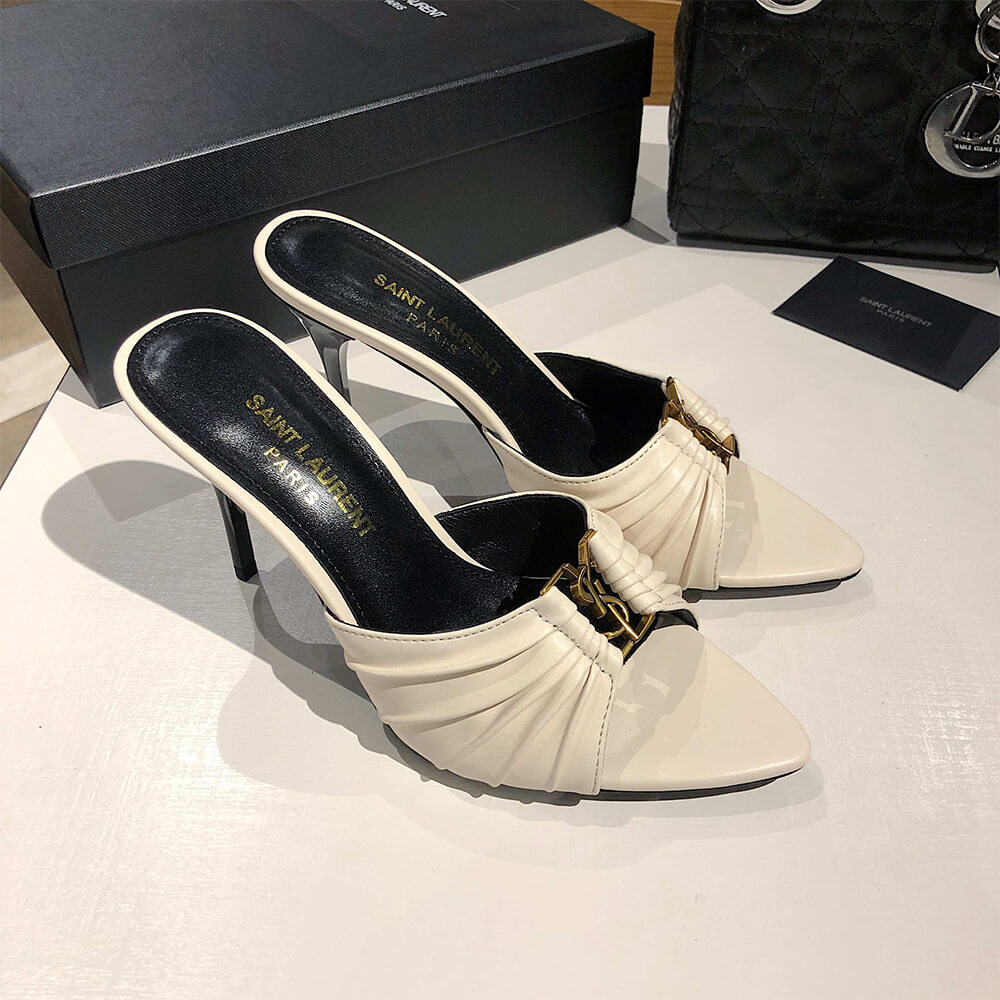 Y51  BABYLONE MULES IN SMOOTH LEATHER