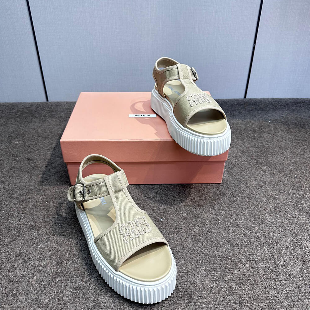 M1um1u Denim flatform sandals