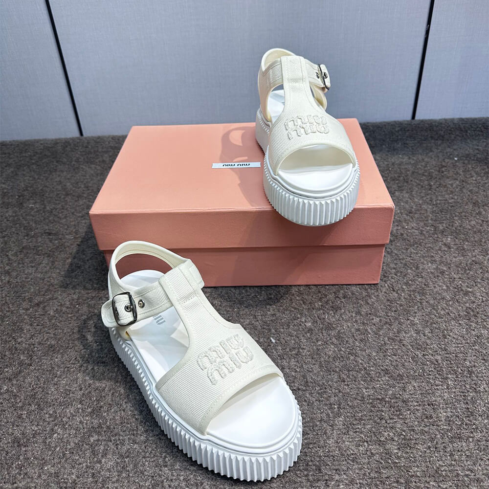 M1um1u Denim flatform sandals