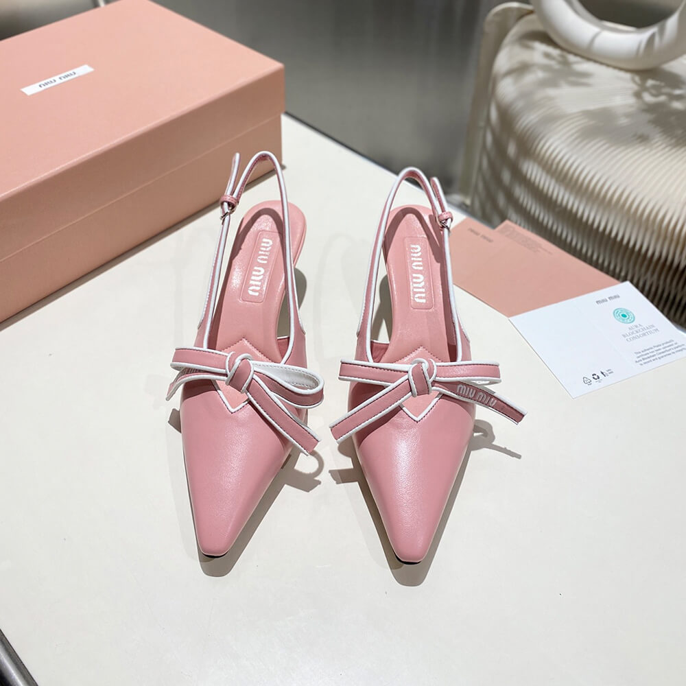 M1um1u Nappa leather slingback pumps