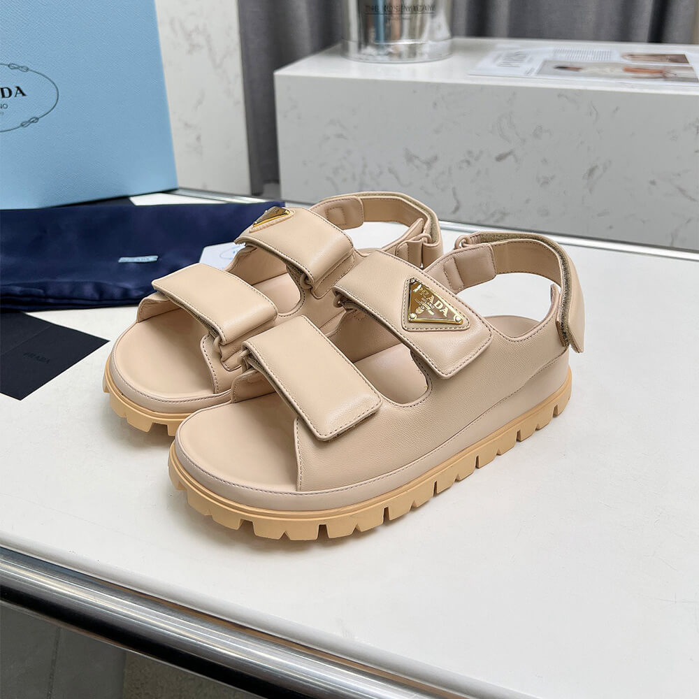 Pra*a Nappa leather sandals