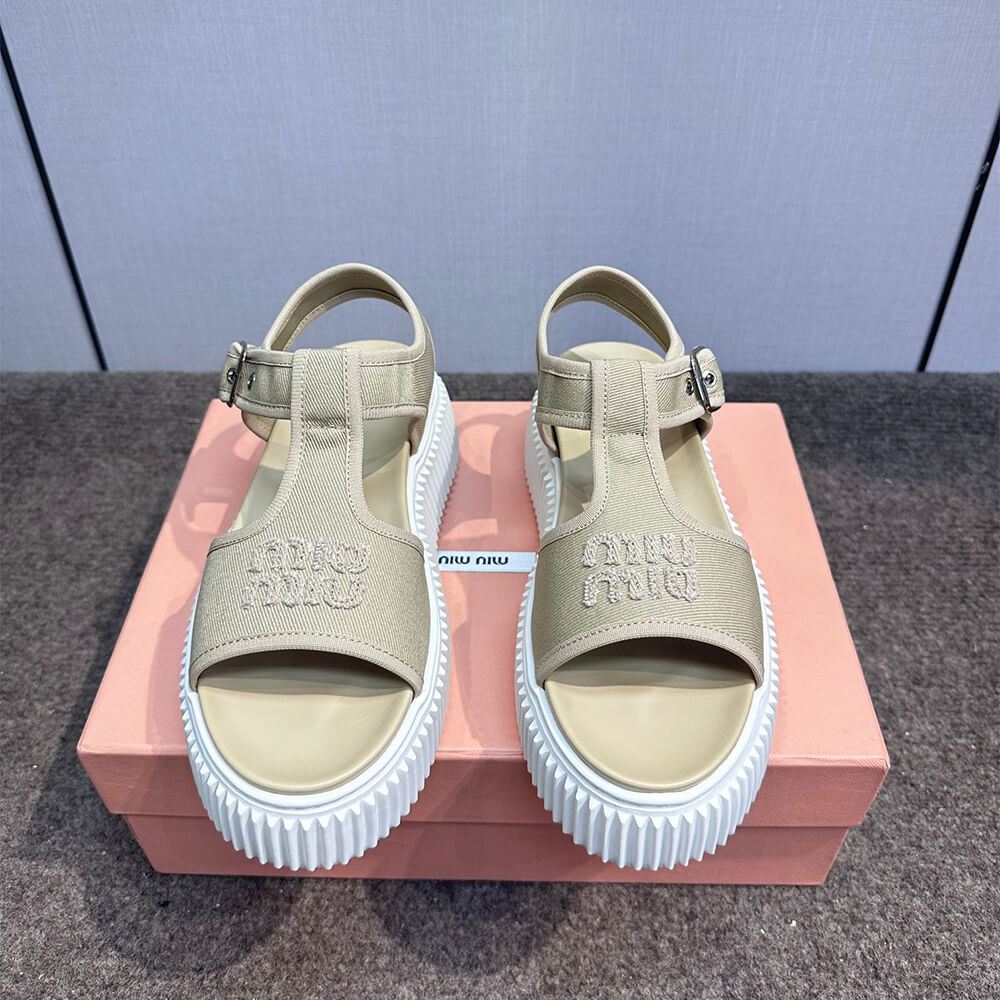 M1um1u Denim flatform sandals