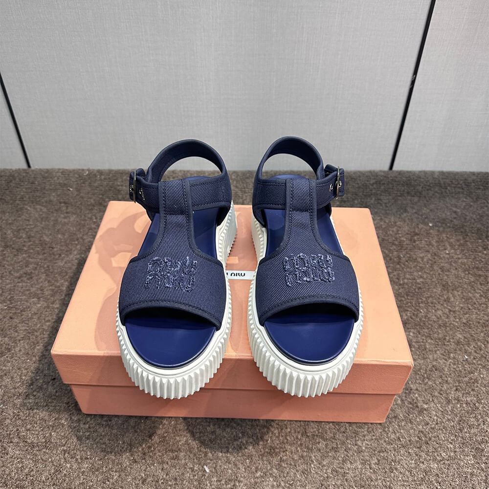 M1um1u Denim flatform sandals