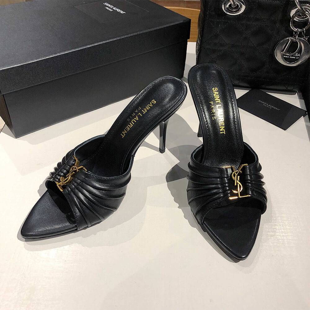 Y51  BABYLONE MULES IN SMOOTH LEATHER