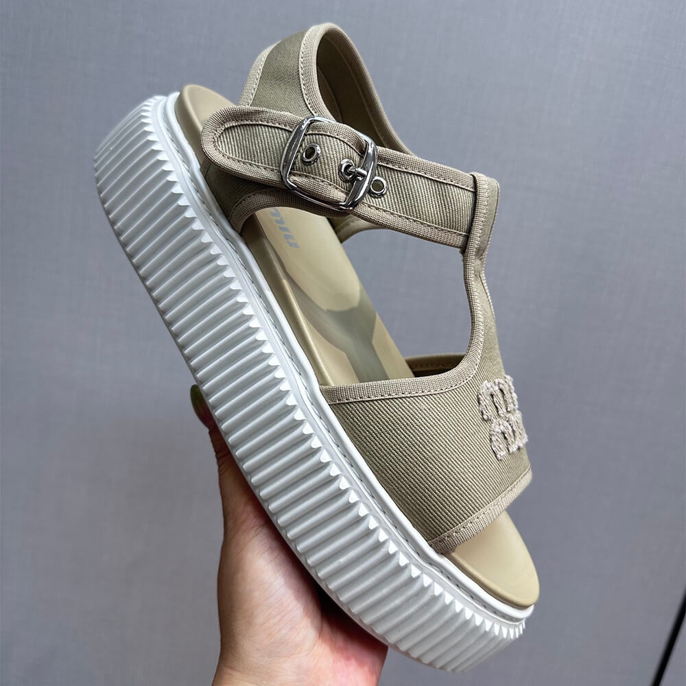 M1um1u Denim flatform sandals