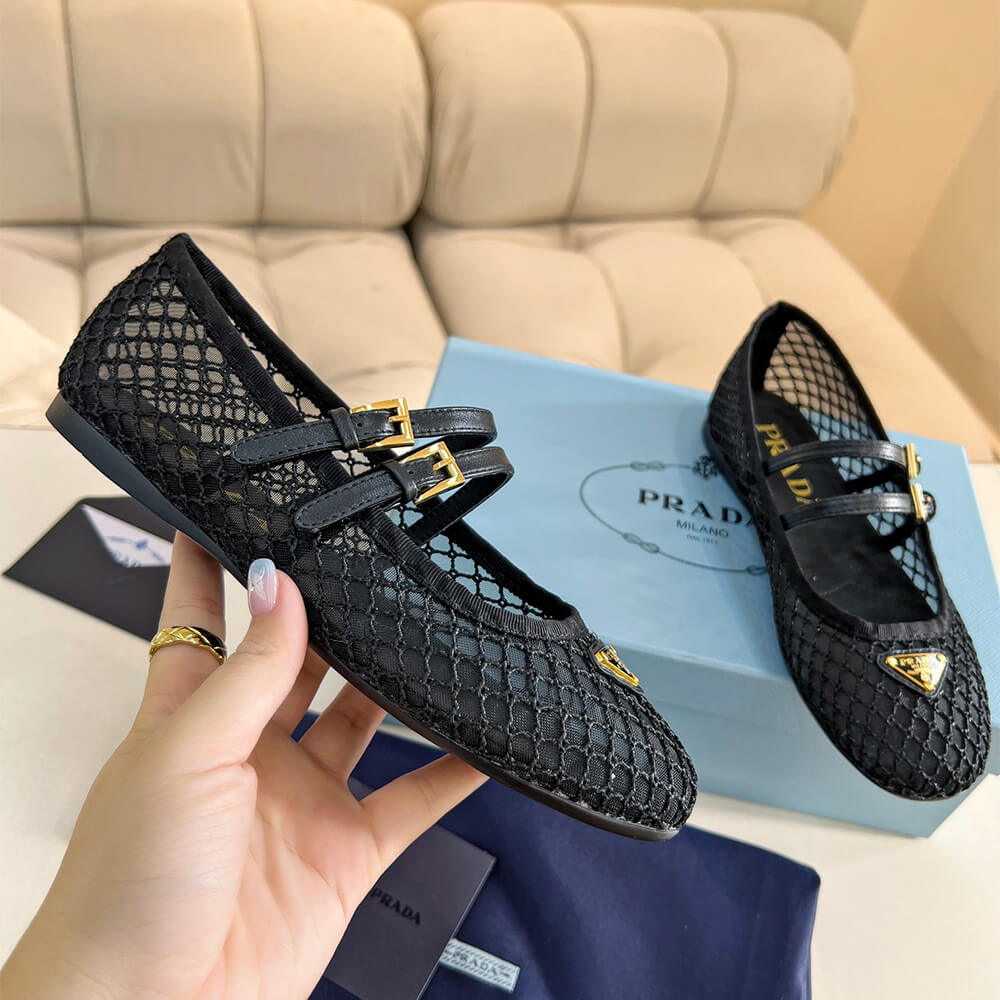 Pra*a Mesh fabric ballerinas