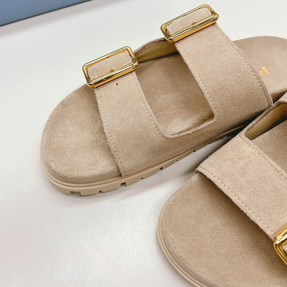 Pra*a Suede strap slides