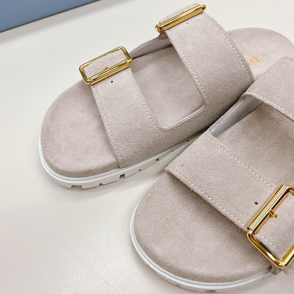 Pra*a Suede strap slides