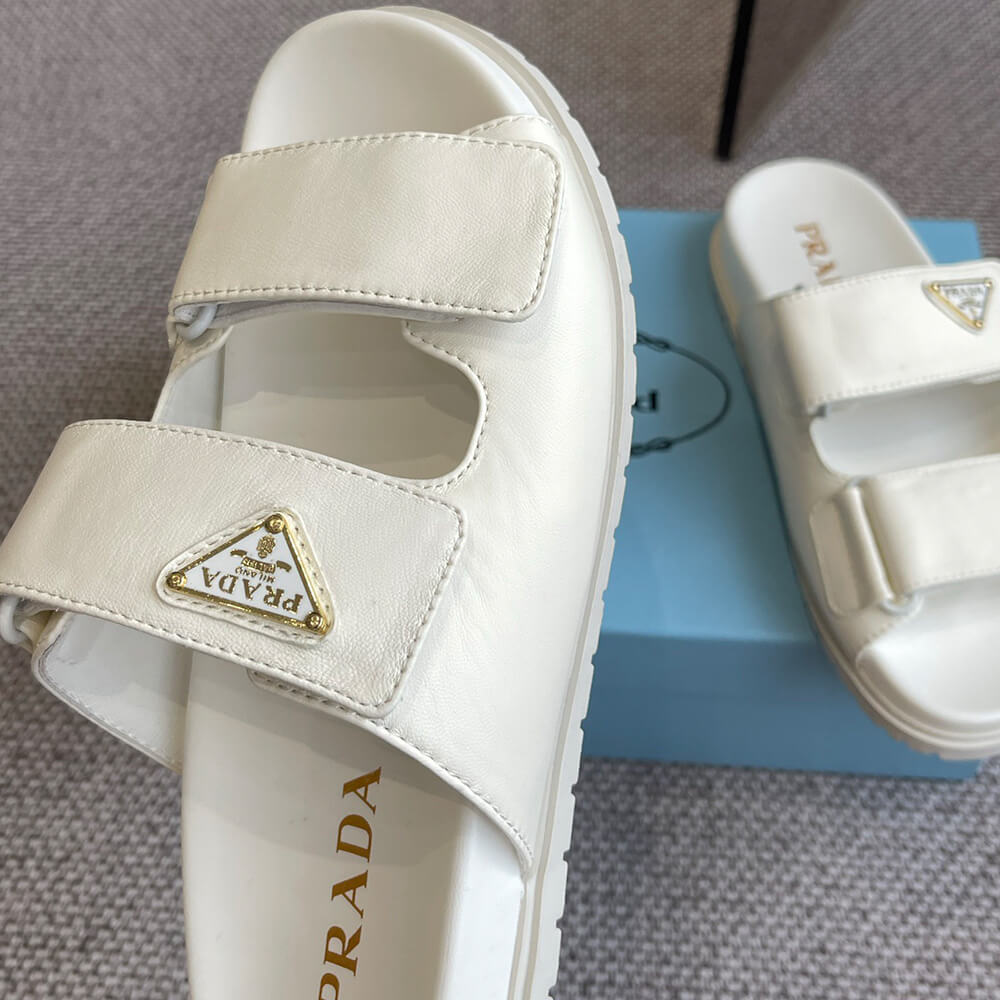 Pra*a Nappa leather slides