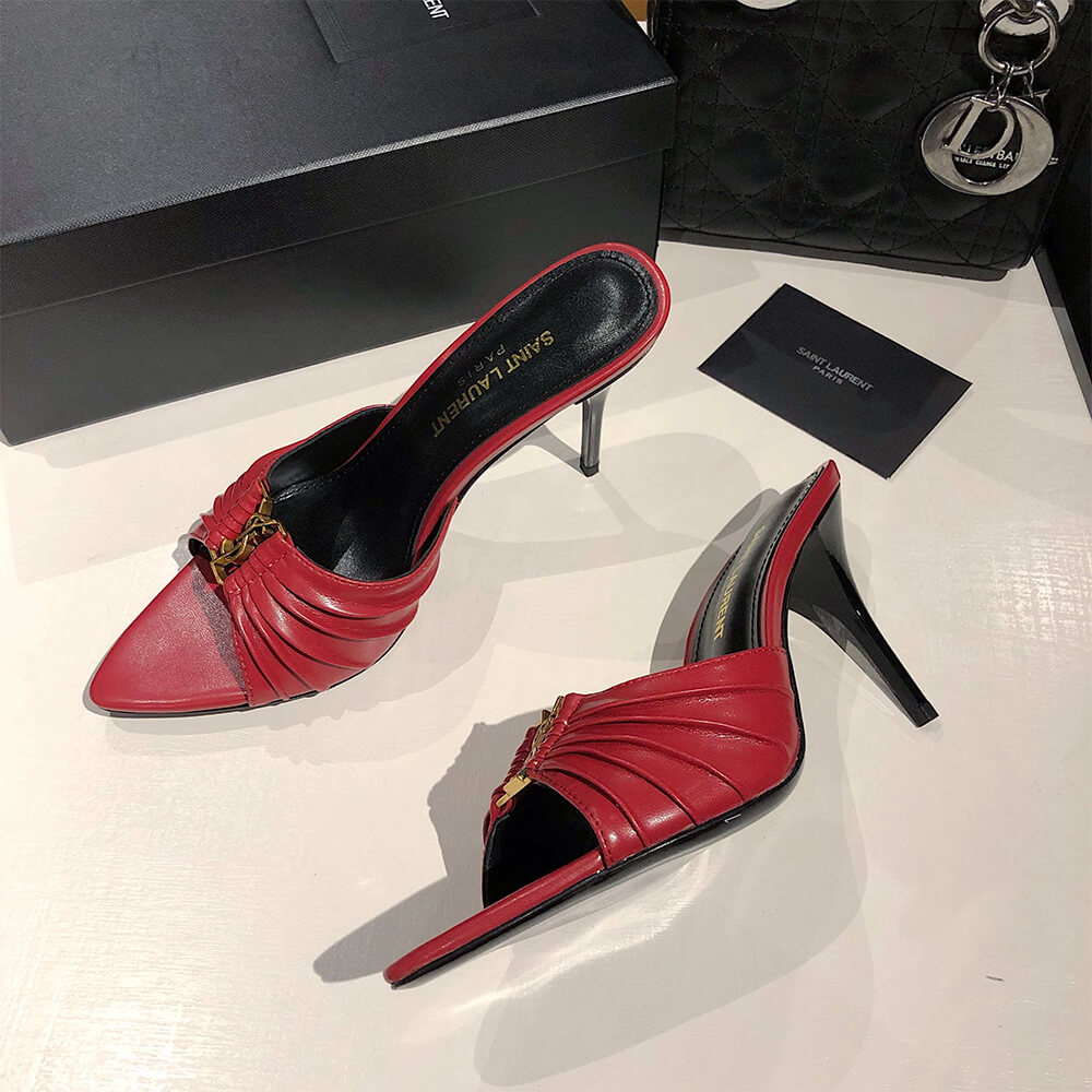 Y51  BABYLONE MULES IN SMOOTH LEATHER