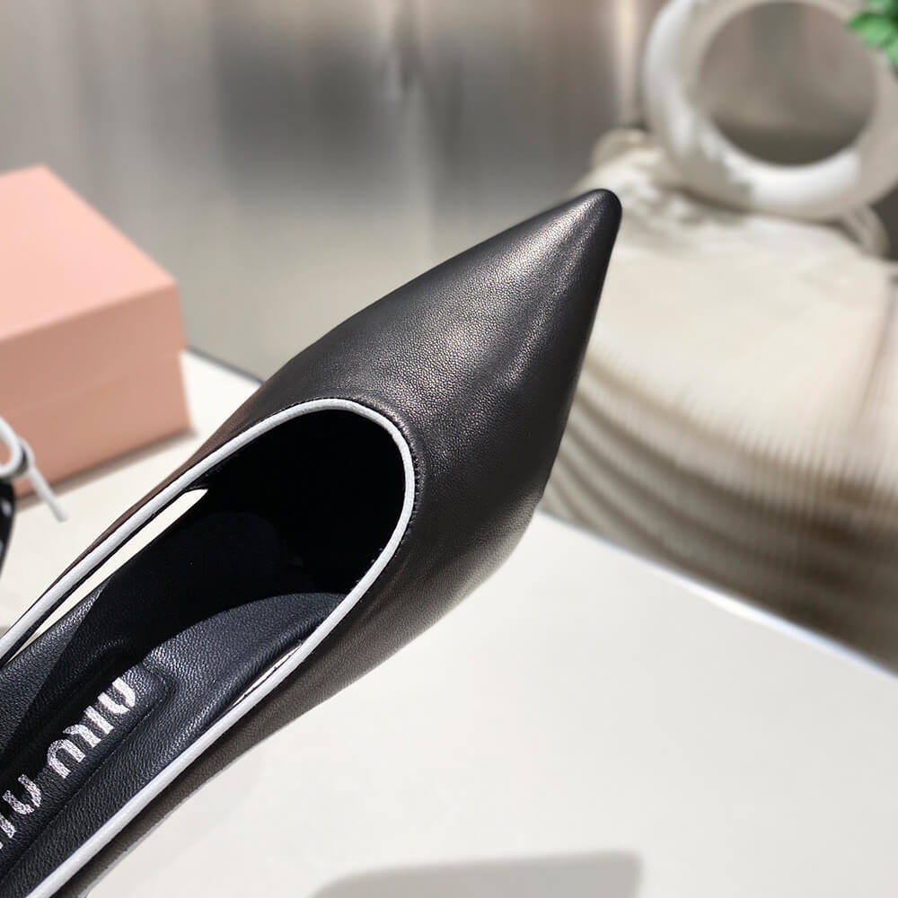 M1um1u Nappa leather slingback pumps