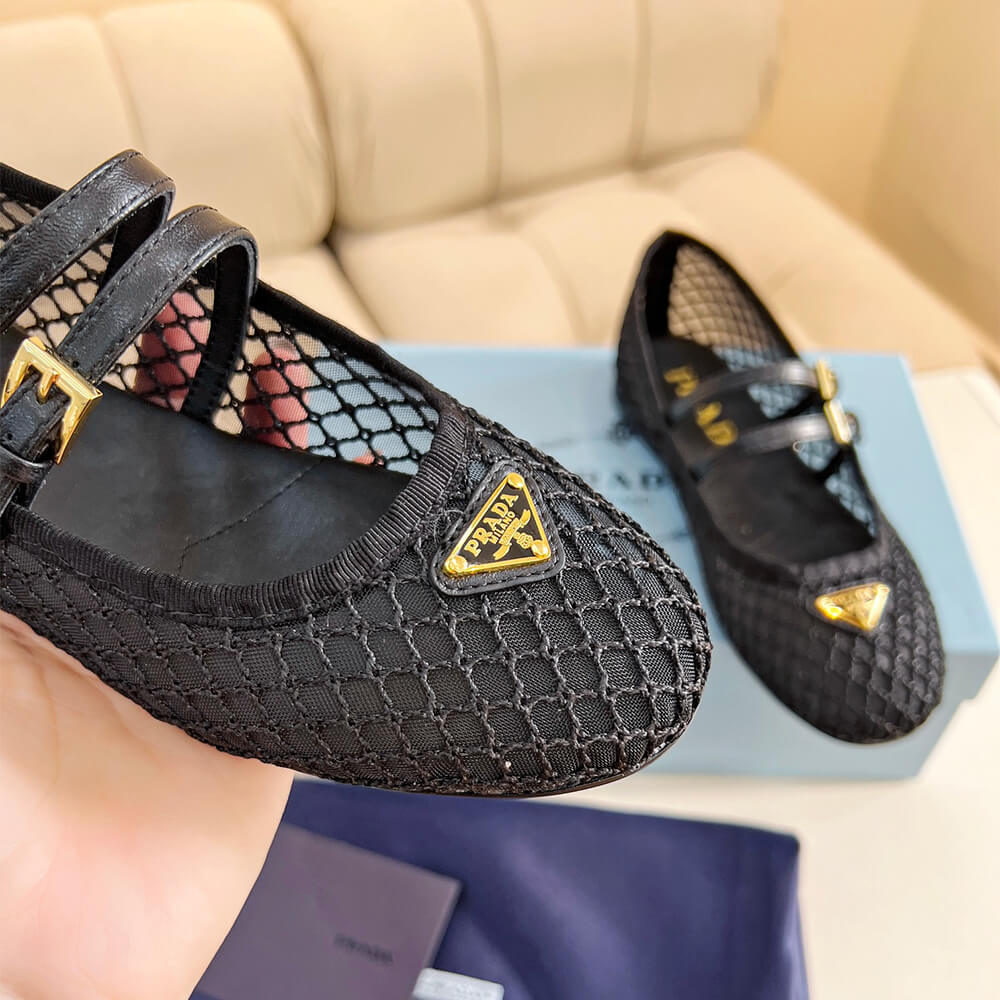 Pra*a Mesh fabric ballerinas