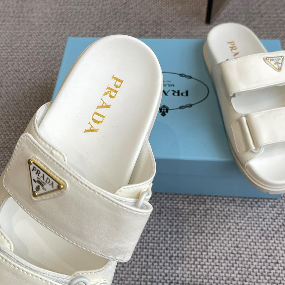 Pra*a Nappa leather slides