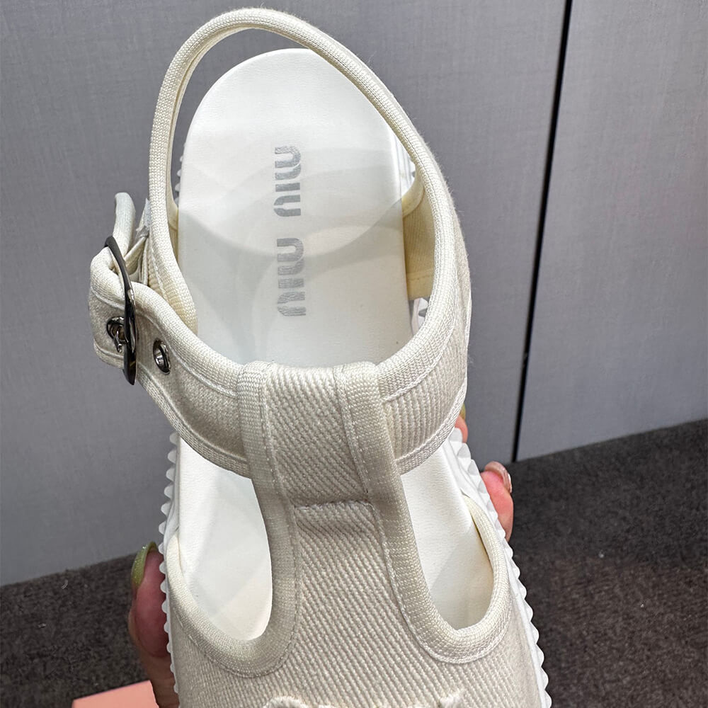 M1um1u Denim flatform sandals