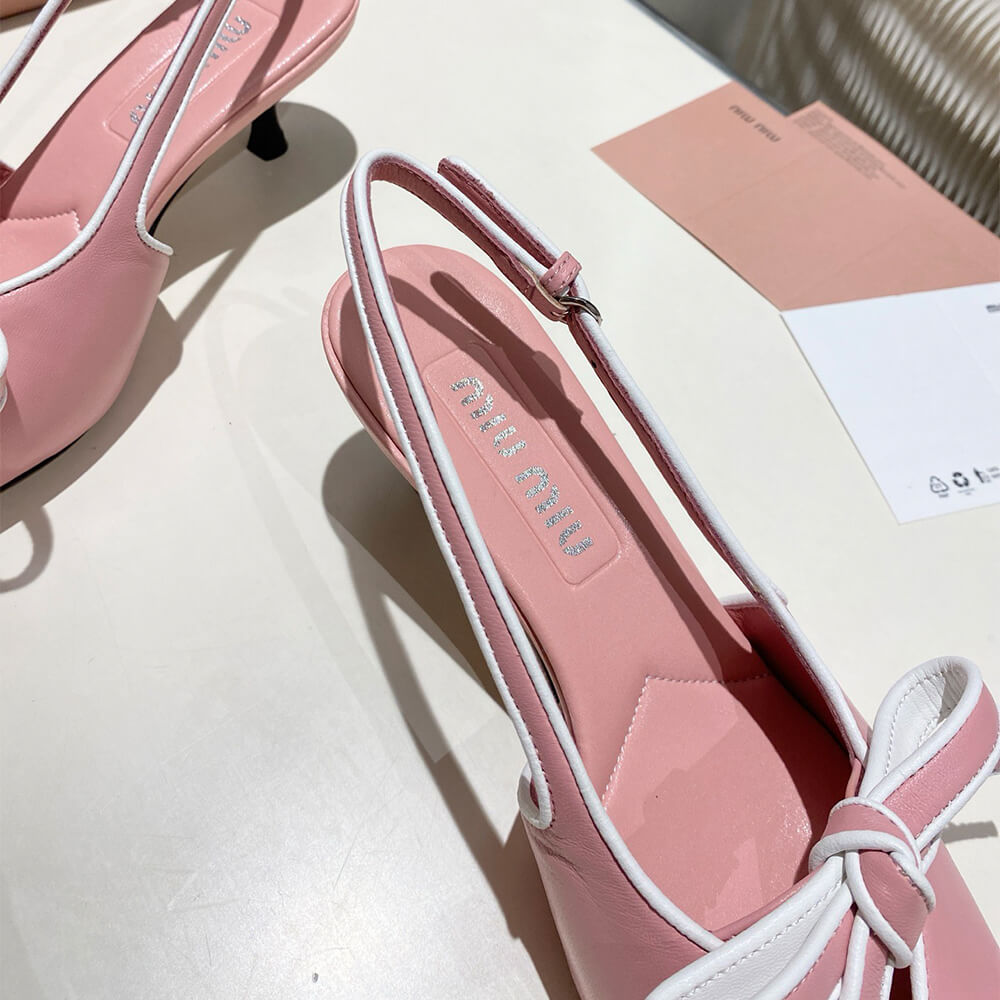 M1um1u Nappa leather slingback pumps
