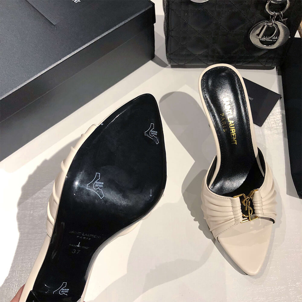 Y51  BABYLONE MULES IN SMOOTH LEATHER
