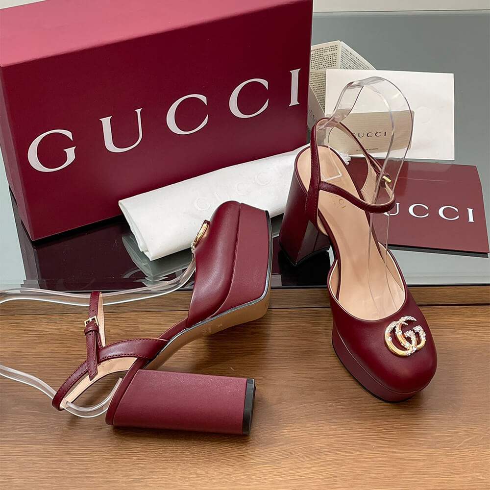 Gvc*1 Women’s platform pump with crystal Double G
