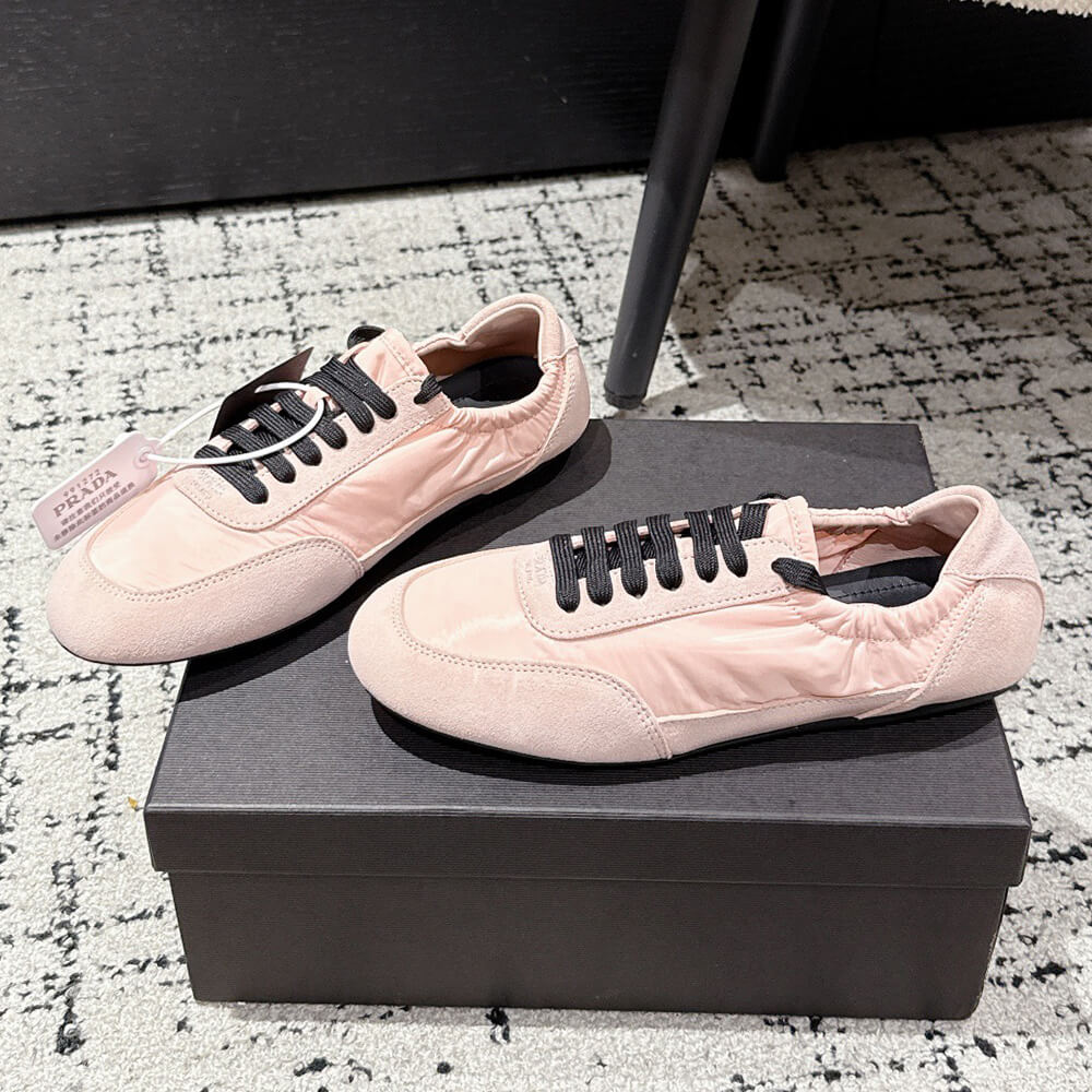Pra*a Collapse Re-Nylon and suede sneakers