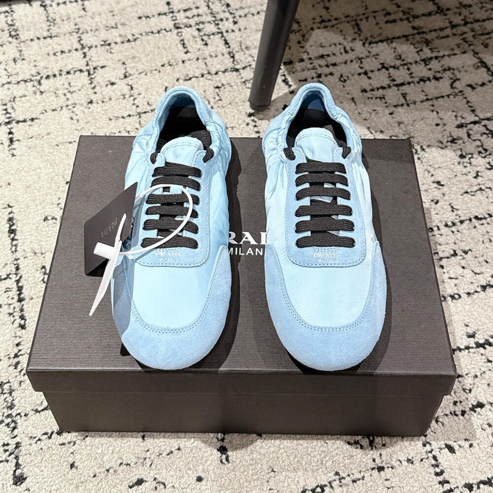 Pra*a Collapse Re-Nylon and suede elasticized sneakers
