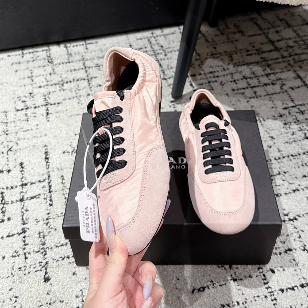 Pra*a Collapse Re-Nylon and suede sneakers