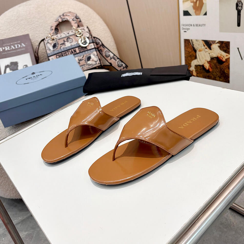 Pra*a Brushed leather thong sandals