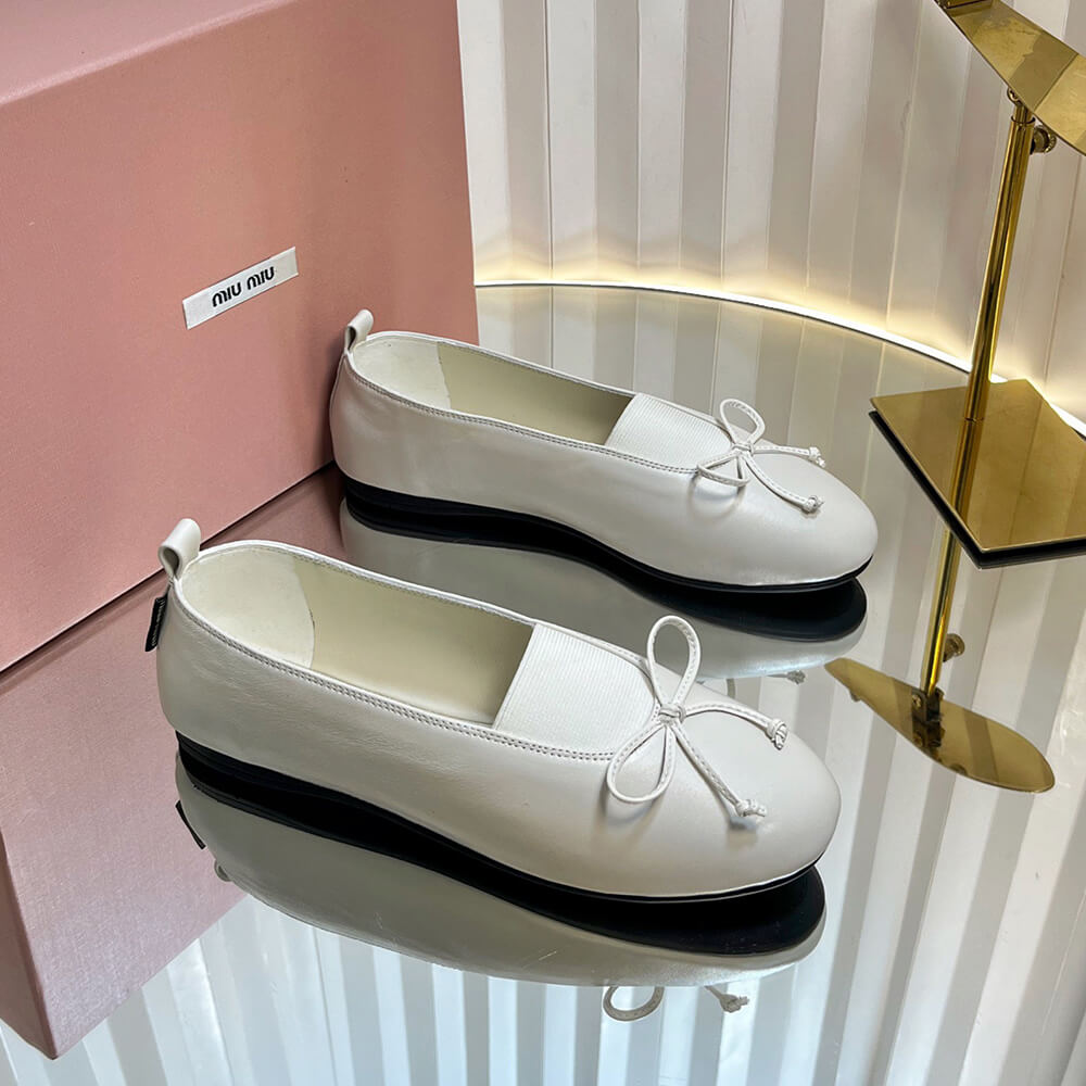 M1um1u ??lan nappa leather ballerinas