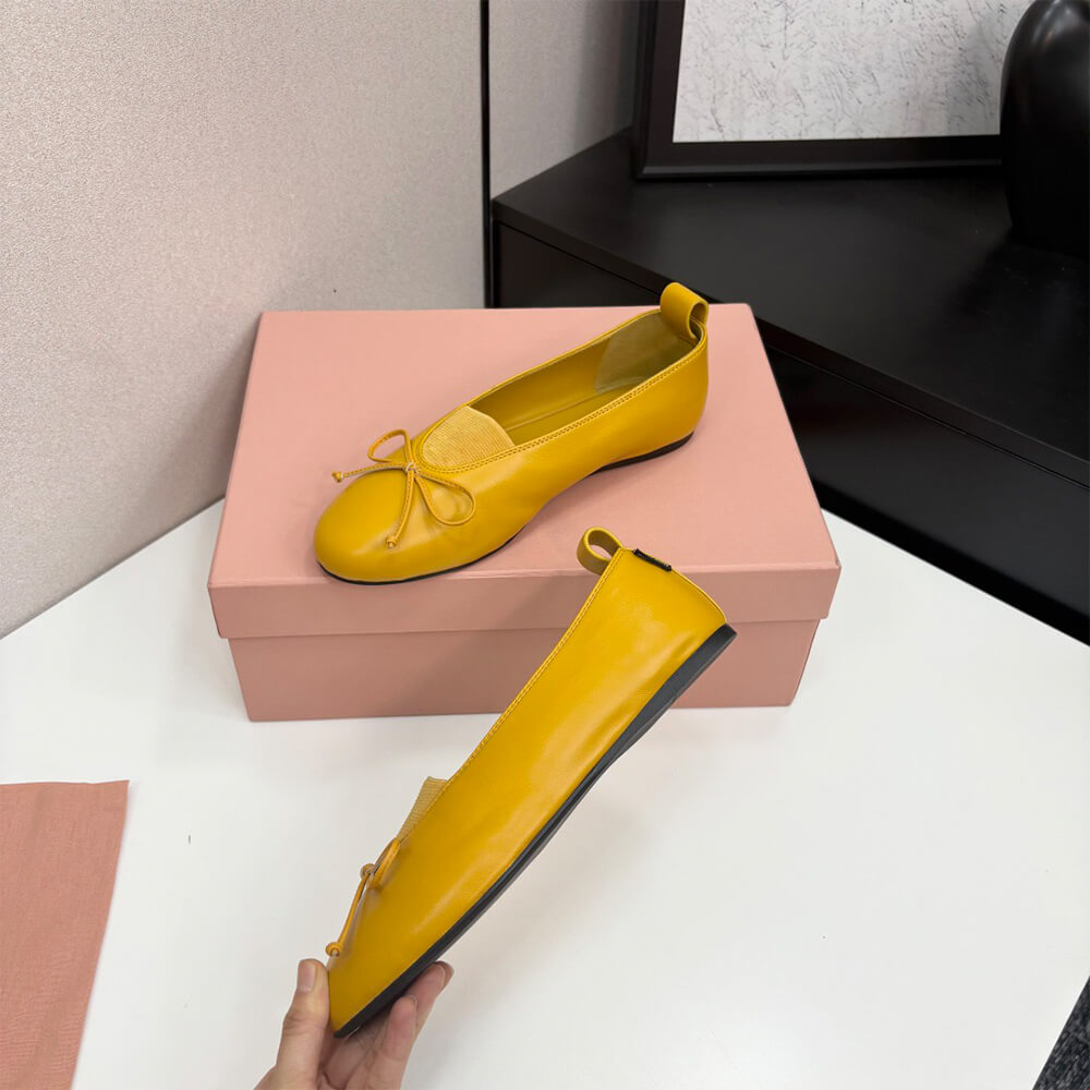 M1um1u ??lan nappa leather ballerinas