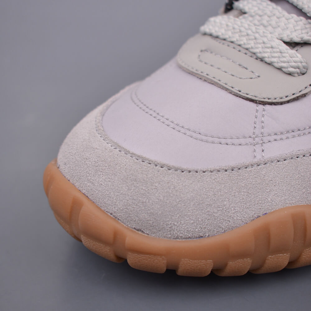 M1um1u Tyre technical fabric and suede sneakers