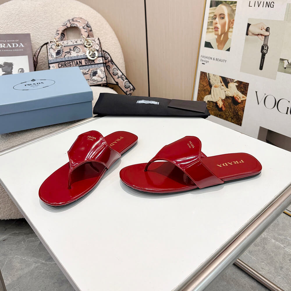 Pra*a Brushed leather thong sandals