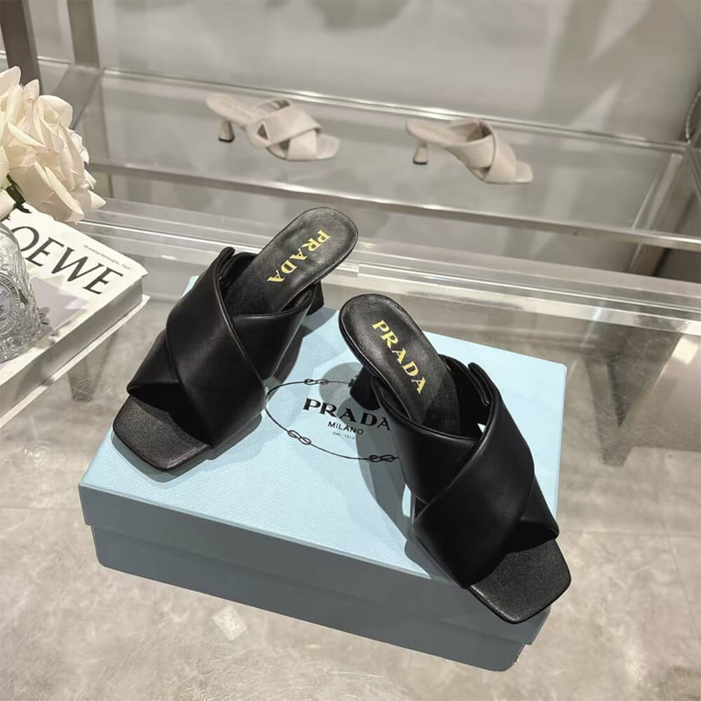 Pra*a Padded nappa leather sandals