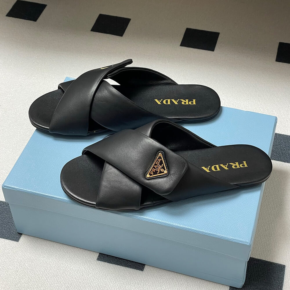 Pra*a Padded nappa leather slides