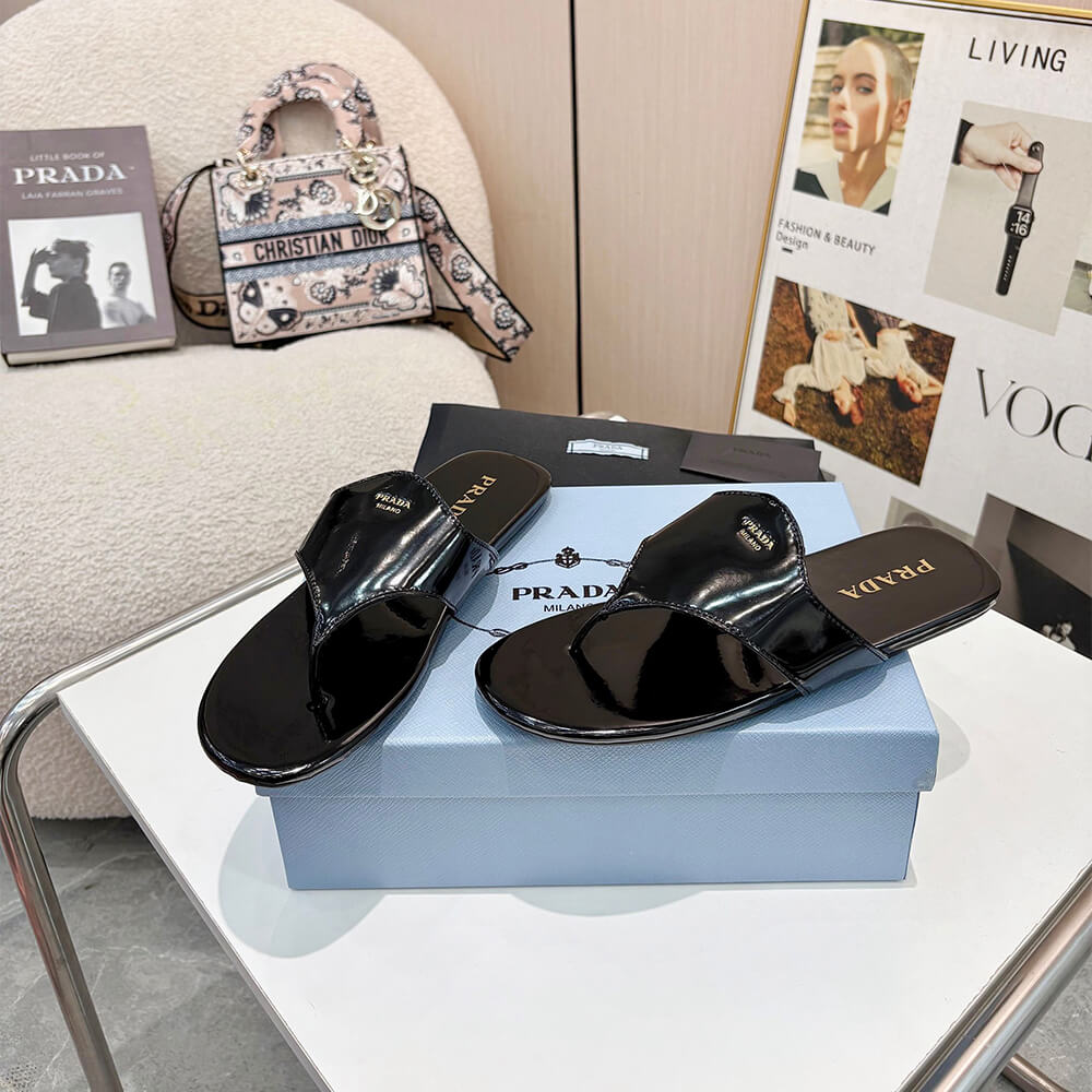 Pra*a Brushed leather thong sandals