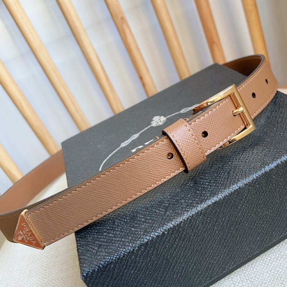 Pra*a Saffiano leather belt
